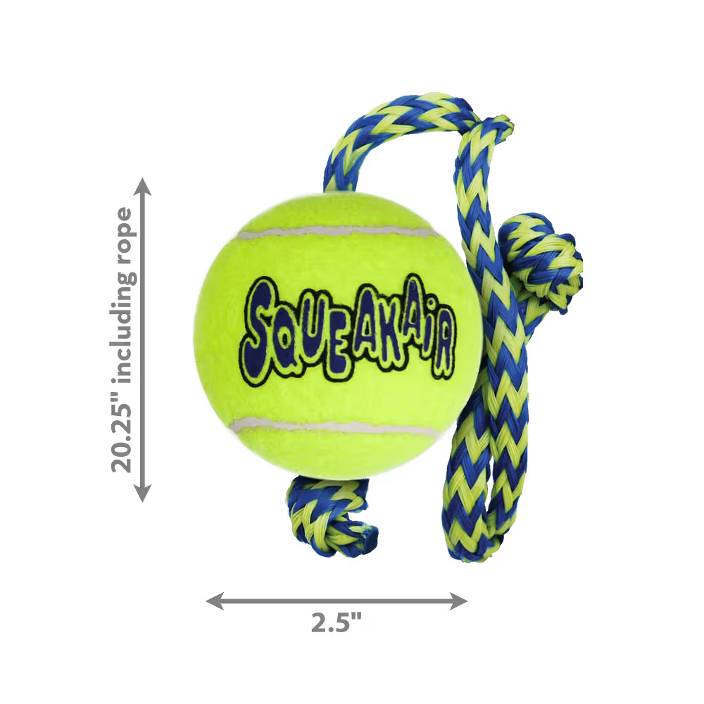 KONG AIRDOG SQUEAKER BALL W ROPE