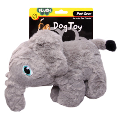 PET ONE Dog Toy Plush Squeaky Elephant 20cm