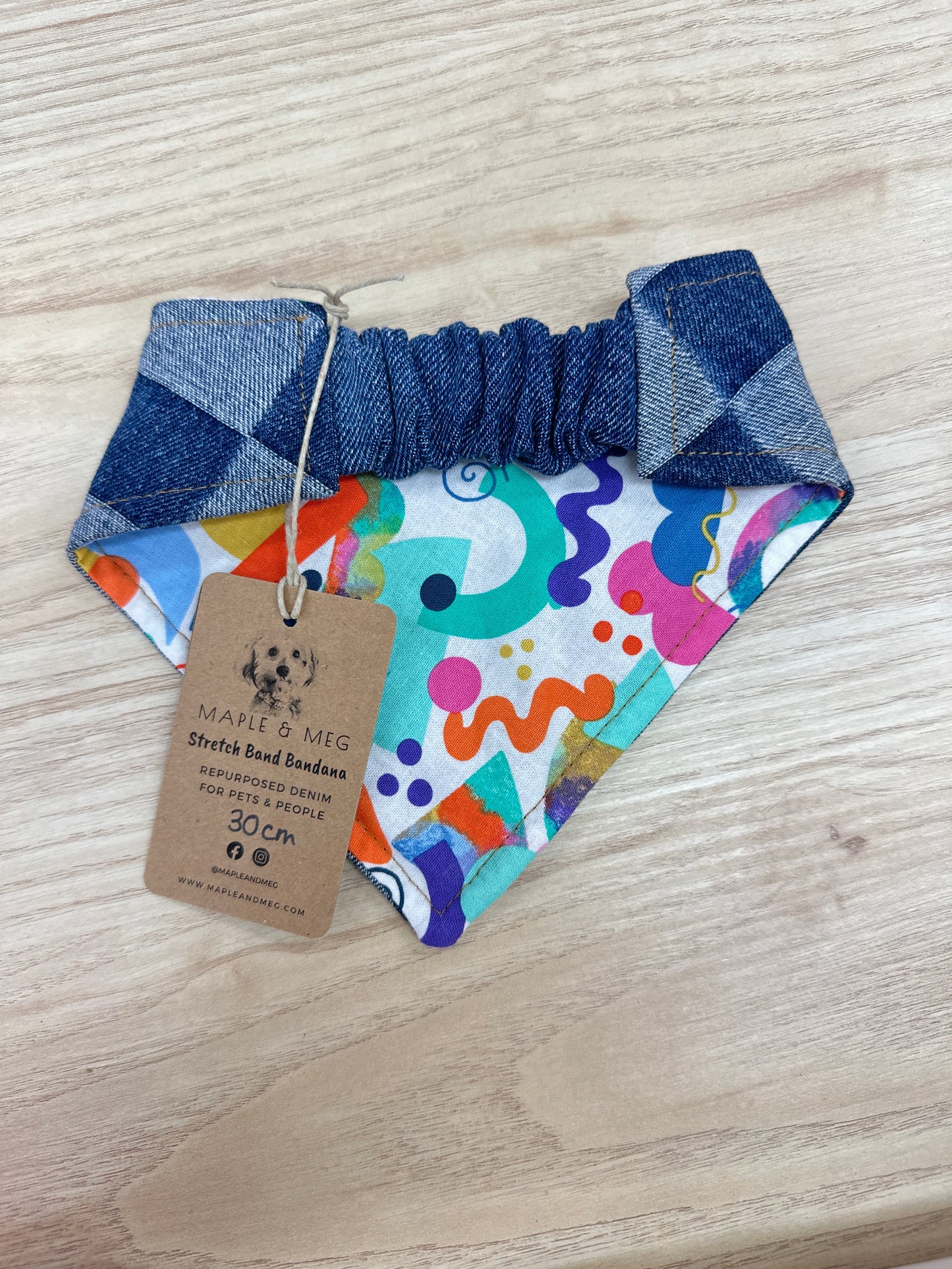 SBCCS30 (CHECK DENIM/COLOURED SQUIGGLES) - 30CM