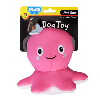 PET ONE Dog Toy Splash Squeaky Octopus 15.3cm