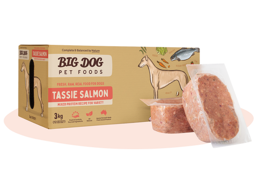BIG DOG BARF FROZEN TASMANIAN SALMON 3kg - PICK UP ONLY