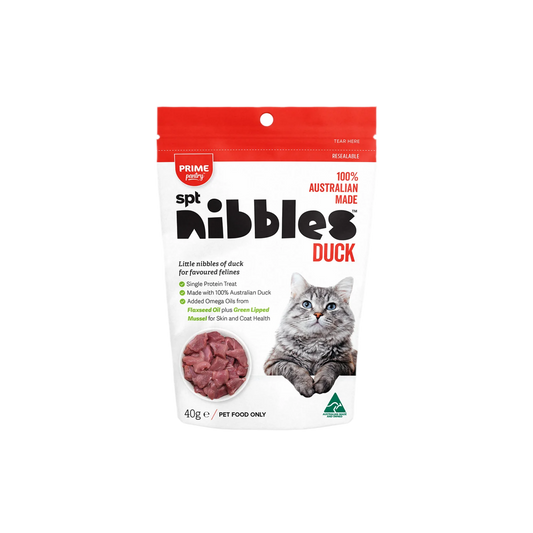 PRIME PANTRY NIBBLES DUCK CAT TREAT 40g