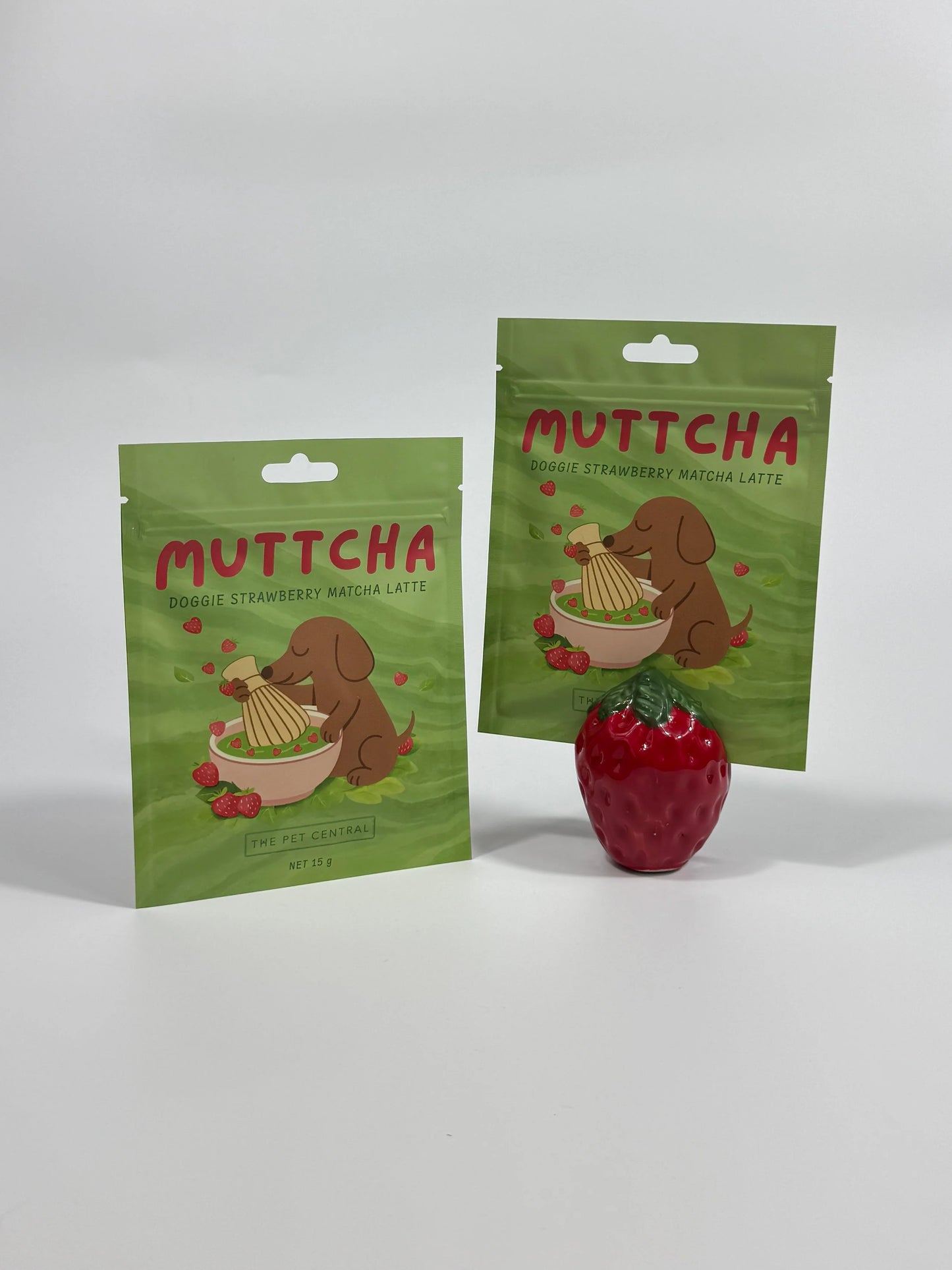 Muttcha™ - Doggie Matcha Strawberries Latte