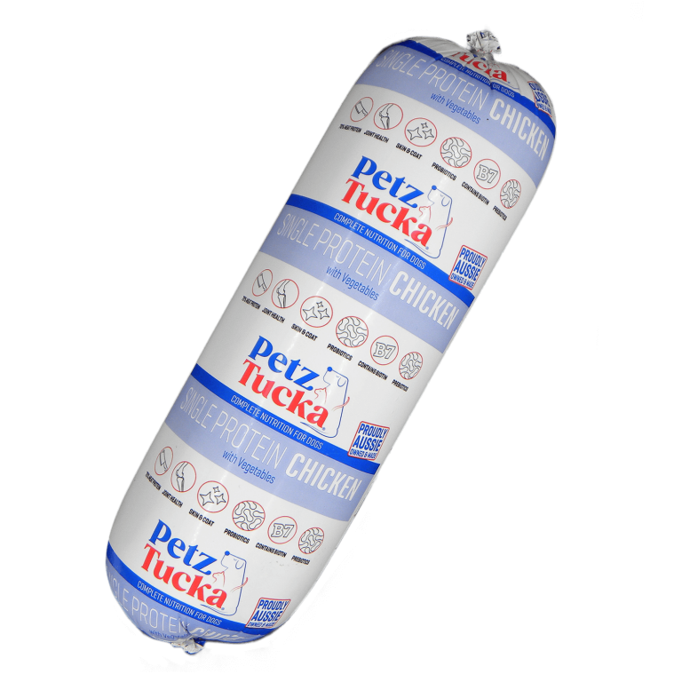PetzTucka Roll Chilled Cooked Single Protein  Chicken & Veg 3kg - PICK UP ONLY