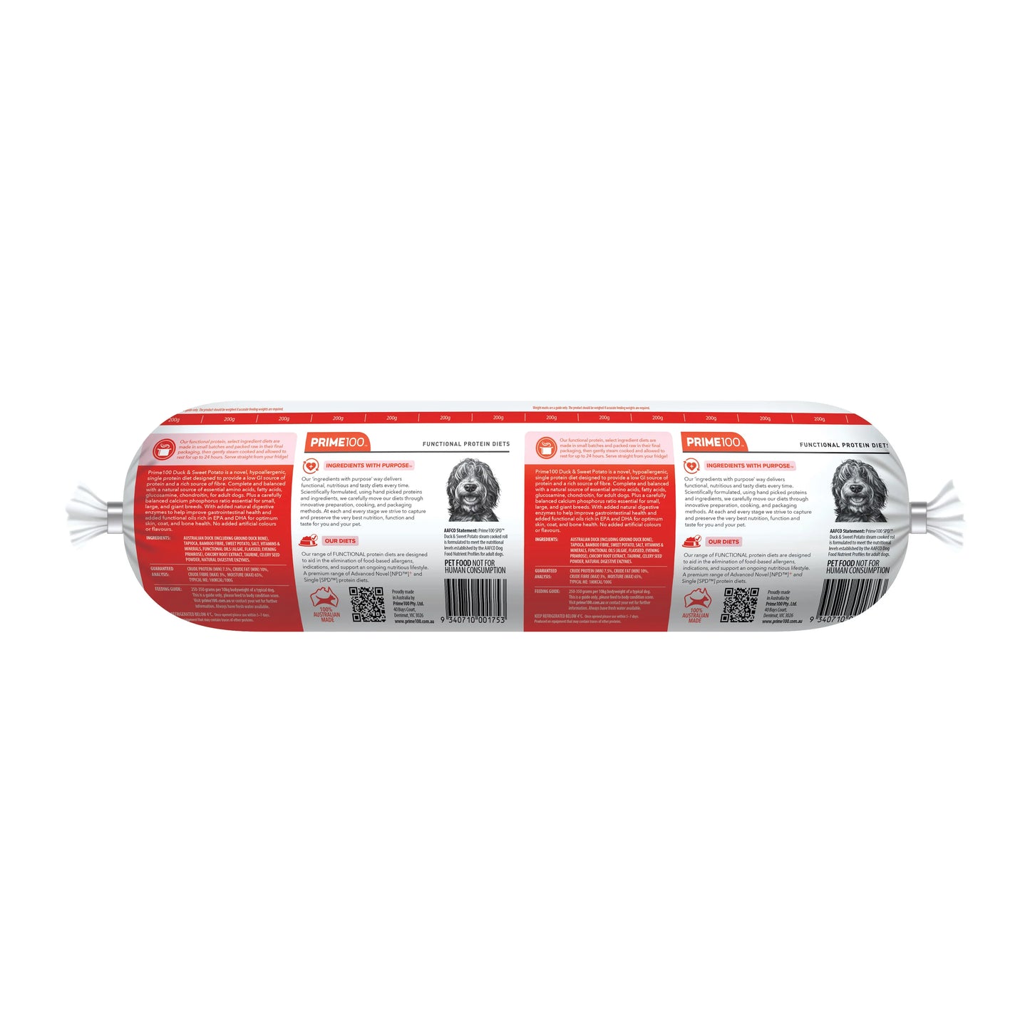 SPD DUCK & SWEET POTATO FRESH ROLL 2kg - PICK UP ONLY