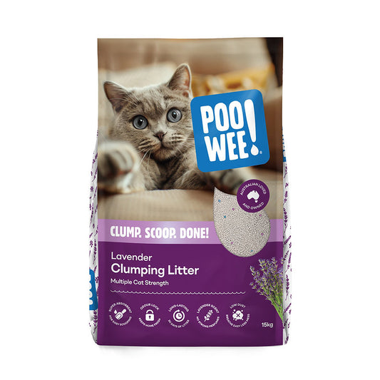Poowee! Cat Litter Clumping Lavender 15kg