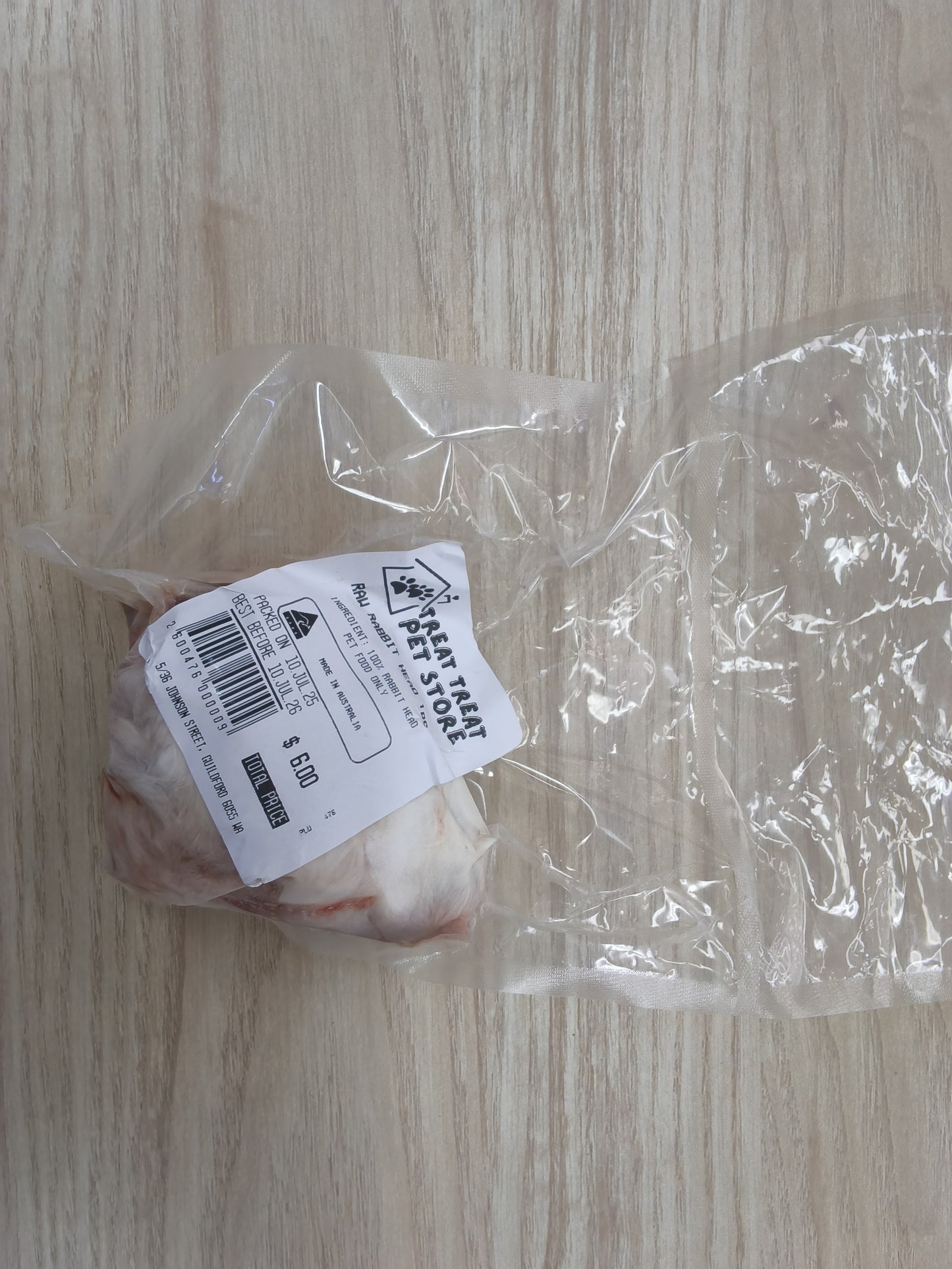 Raw Rabbit Head 1pc - PICK UP ONLY