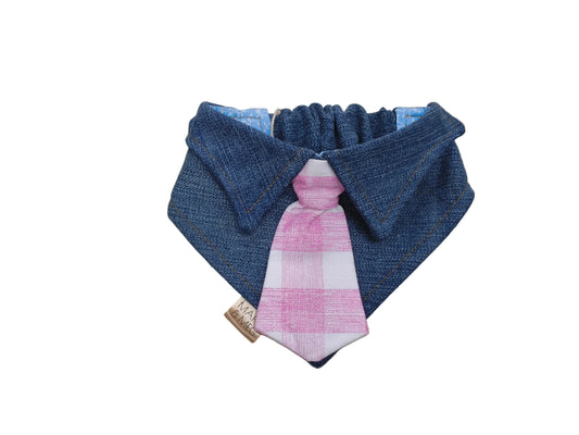 PAWPCBV30 Pink Check/ Blue Vine 30cm