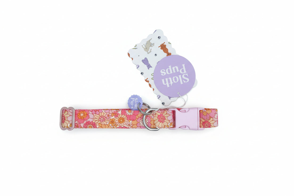APRICOT AND PINK FLORALS (PLASTIC BUCKLE)